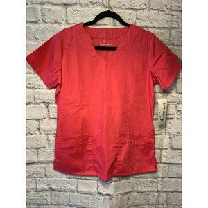 Butter-Soft Red Scrub Top Size Small